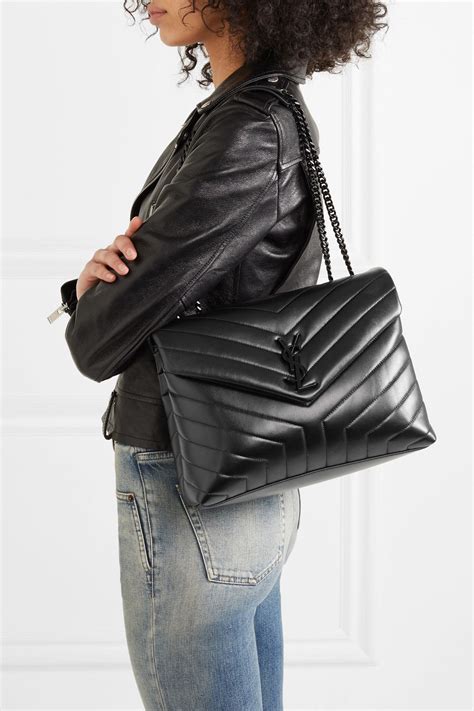 ysl black with black hardware|Medium Loulou Quilted Puffer Leather Shoulder Bag .